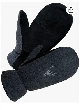 Skydeer Winter Mittens w/ Soft Deerskin Leather & Thermal Polar Fleece